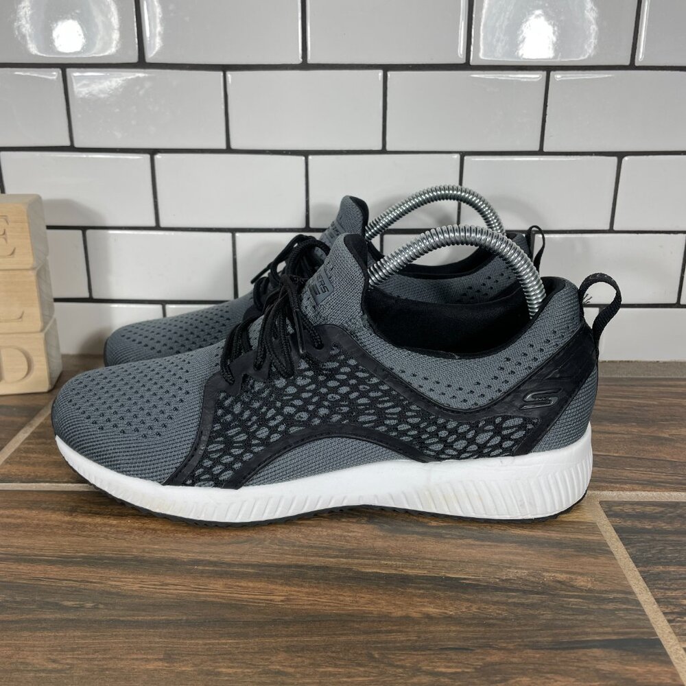 Skechers BOBS Sport Squad Electromagnetic Shoes Womens 8 Charcoal Black Sneaker